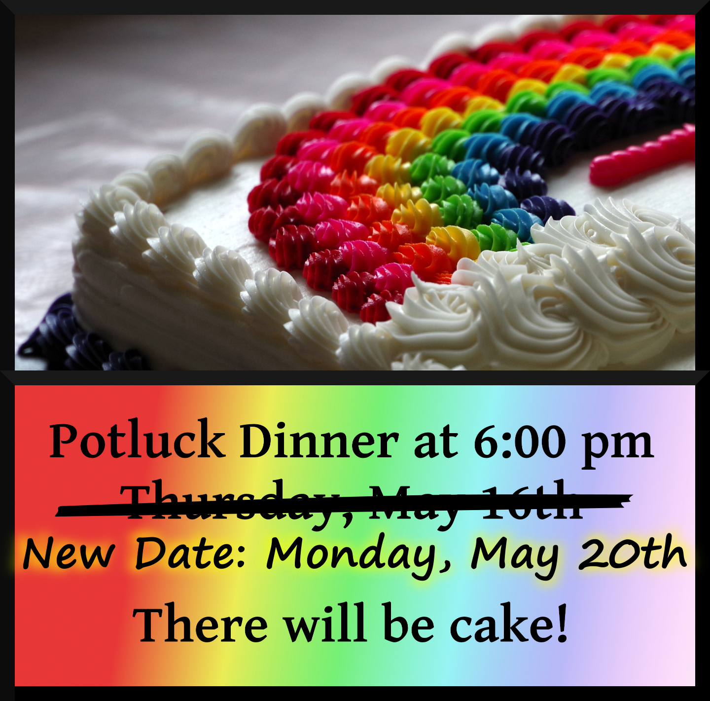potluck to discuss and celebrate recent changes