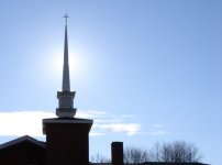 NUMC backlit steeple